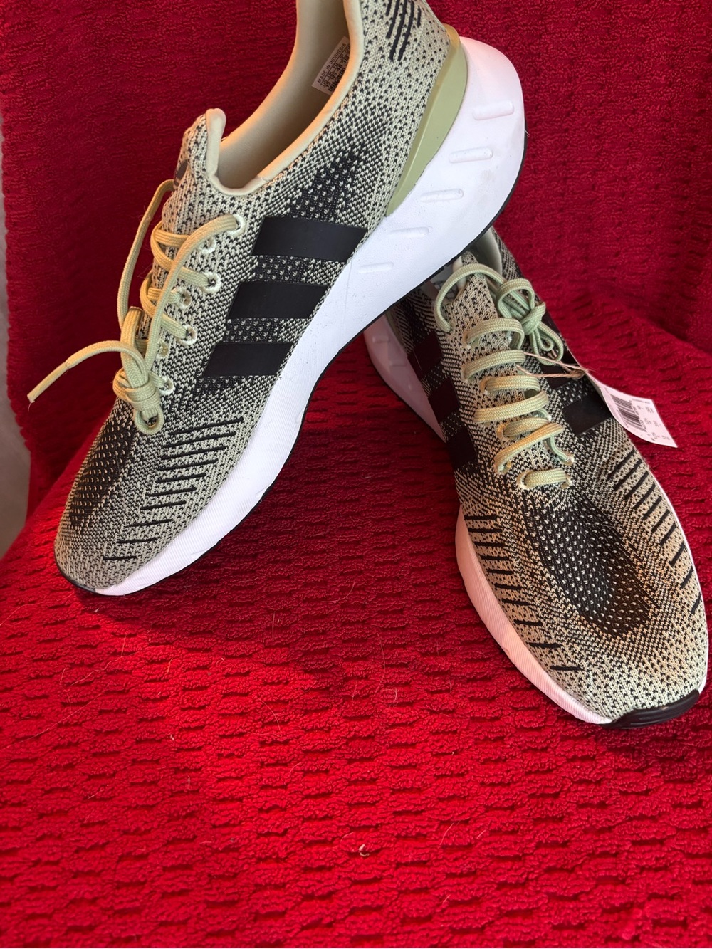 adidas Green and Black Knit Running Sneakers NWT